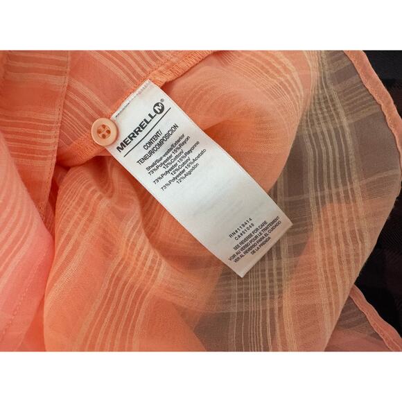 Merrell Sherbet Womens Small Peach Orange NEW Button Front Shirt - Picture 8 of 12